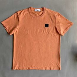 Diseñador de alta calidad Stones Island T-shirt Verano para hombres y mujeres Transpirable Manga corta suelta Estampado de letras Valentine Street Fashion Campus Camiseta de algodón a8