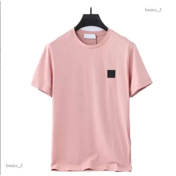 Diseñador de alta calidad Stones Island camiseta de verano para hombres y mujeres, transpirable, suelta, de manga corta, con estampado de letras, Valentine Street Fashion Campus, camiseta de algodón 234