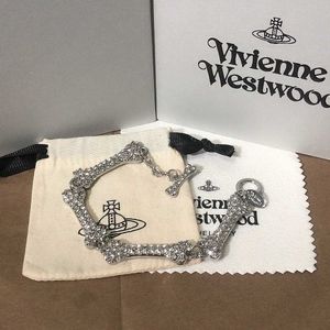 Designer Hoge kwaliteit Westwood vier sectie Volledige diamanten botarmband Hoge versie