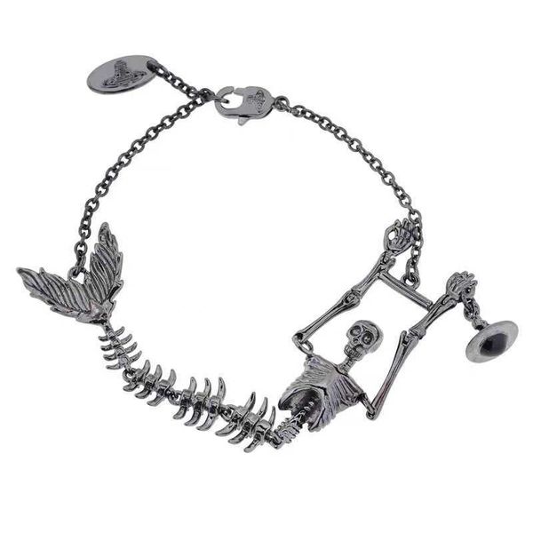 Designer de haute qualité Westwood Skull Fishbone Chain Sirène Bracelet Unisexe Mens Womens Edition