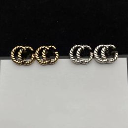 Designer High Studs Quality Brand Gold and Letters With Diamond Orees Orees Party Wedding Wedding Couple Gift Jewelry Sier