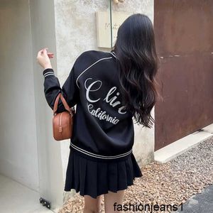 Designer Haute Version Automne Hiver Nouveau CEL Signature Logo Veste Brodée Baseball CoatWU6O