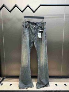 Designer Hoge versie B familie 23SS herfstwinter INS trendy casual heren- en dames los gewassen oranje gele uitlopende jeans VH3X