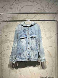 Designer High Version B Family's Graffiti Modèle imprimé pour hommes et femmes veste en jean, American Street Fashion Instagram Jacket nsly