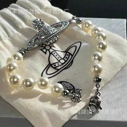 Ontwerper Hoge versie Merk Bracelet Vrouw Saturn Pearl Volledig diamant licht luxe wind Internet Celebrity