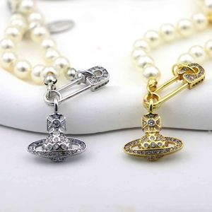 Designer High Version merk volledige diamant saturn pin parelarmband voor dames mode -accessoires