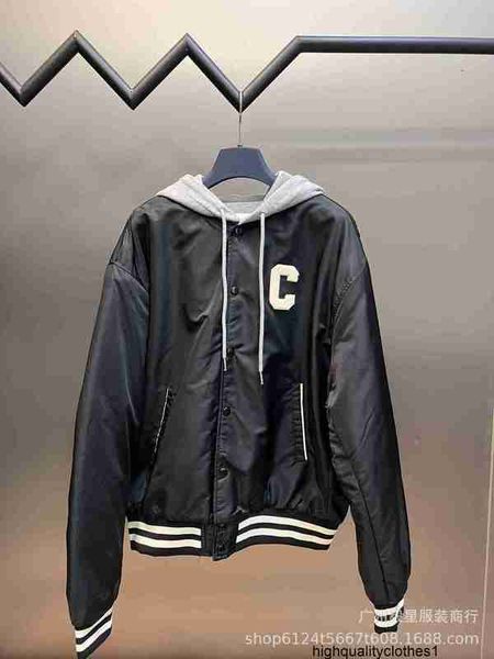 Designer High Version C Famille 23SS Lettre d'automne Patch brodé de couleur contrastée Jersey de baseball à capuchon en vrac Vestes pour hommes et femmes 33HJ