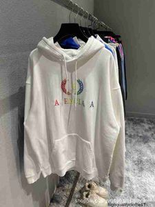 Designer High Version Fashion B Home Rainbow Wheat Ear Oreille Hoodie Paris Double B Broderie Sweat à sweat épaissie Brand de mode PH23