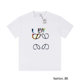 Designer Haute version luxe et tendance Luo Jia 24ss début du printemps couleur lettre imprimée brodée couple à manches courtes T-shirt LH7U