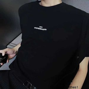 Designer hoge versie M familie borst kleine geborduurde letter T-shirt met Jia'er trendy koppelstijl losse katoenen korte mouwen U0YQ