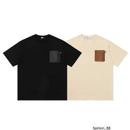 Ontwerper Hoge versie Product Lo Yiweipi Pocket Loose Men and Women's Casual veelzijdige T-shirt met korte mouwen E7QK