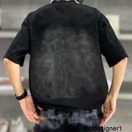 Designer Version haute marque tendance B famille T-shirt à manches courtes en pur coton ample et confortable pour les couples, version coréenne haut brodé avant et arrière 31M6