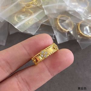 Designer Hoge Versie van 925 Pure Silver Smalle Edition Caleidoscoop Ring Posed met 18K Rose Gold Clover Precision High