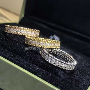 Designer Hoge versie Van 925 Sterling Silver Bead Edge vol diamanten paar ring caleidoscoop vlak