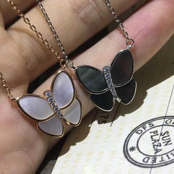 Designer Version High Van Fritillaria High Version Collier Butterfly V 18K Rose Gold Style White Collar Chain Broadcast Live