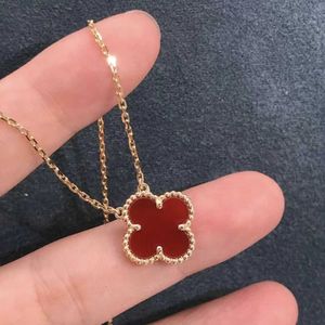 Designer Hoge Versie van kleine vier blad gras ketting vrouwelijk V goud dik vergulde 18K roos natuurlijk zwart agaat witte fritillaria