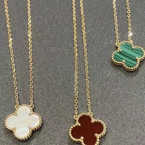 Designer Hoge Versie van kleine vier blad gras ketting vrouwelijk V goud dik vergulde 18K roos natuurlijk zwart agaat witte fritillaria