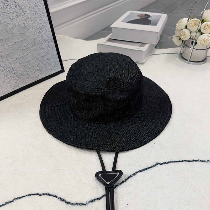 Designer randonnée chapeau mode seau chapeaux pour hommes femme cravate décontractée casquettes de soleil couleur unie denim 2 couleurs