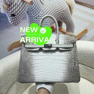 Designer Himalaya Crocodile Handsbag Tote Sacs importées Peau blanche Platinum Sac BK25 Bag de femme Luxury Luxury Sac à main Femme 25 pouces Wn-Vauk
