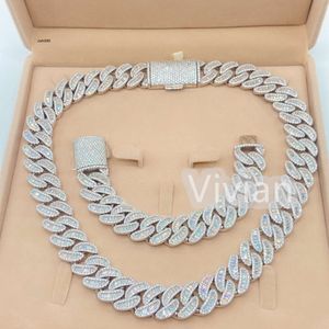 Ontwerper Hip Hop Baguette Diamond Miami Cuban Chain VVS Moissanite Fashion Jewelry 925 Sterling Silver Necklace