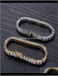 Designer Hip Hop Bijoux Men Bracelet de tennis en diamant Iced Out Bling Bangles Love Luxury Charm Bracelets pour Homme Gold S7891985