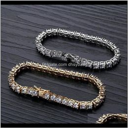 Designer Hip Hop Bijoux Hommes Diamant Tennis Bracelet Glacé Bling Bracelets Amour Luxe Charme Bracelets Pour Hommes Or S2022