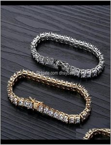 Designer Hip Hop Bijoux Men Bracelet de tennis en diamant Iced Out Bling Bangles Love Luxury Charm Bracelets pour Homme Gold S7891985