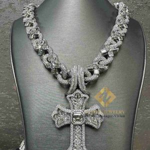 Ontwerper hiphop sieraden ketting Sier Iced Out Vvs Moissanite Diamond Fashion Cubaanse kettingschakel