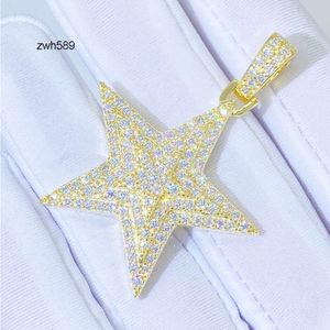 Ontwerper Hip Hop Jewelry S925 Silver VVS Iced Star for Women Valentine Gift Moissanite Pendant