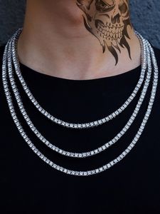 Designer Hip Hop ketting vrouwelijk mannelijk 4 mm zirkon 1 rij tennisketen diamant ketting goud zilver