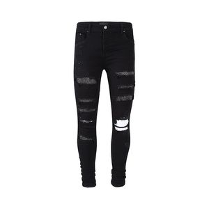 Designer Hip Hop Pantalons Street Fashion Hommes Jeans Élastique Déchiré Jeans Hommes Stretch Skinny Pantalon Marque Patch