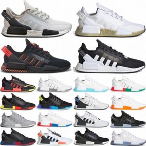 Ontwerper NMD Casual schoenen R1 V2 Designer hardloopschoenen sneakers Black Gold Metallic White Core Gray Stripes Red Blue Triple Gradient Neon Trainers Heren dames Q0ms#