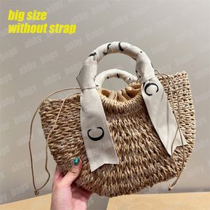 Designer Holiday Woody Basket Bags Raffia Strawing Toes Summer Beach Grass geweven C Handtassen Big kleine mini -maat lintgreep Tote