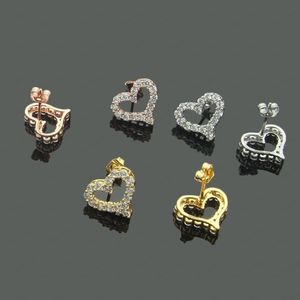 Ontwerper holle hartvormige oorbellen vrouwelijke diamanten ketting paar ketting hanger luxe sieraden cadeau vriendin accessoires whol3298