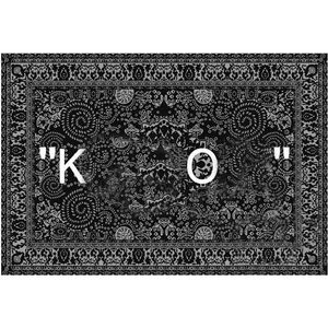 Décor à la maison design garder hors tapis tapis design anti-dérapant carré grande taille mode simple tapis de sol noir tapis salon couleur unie impression à la mode S01