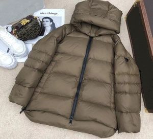 Designer donsjack met capuchon Dames windjack Mode heren parka's omgekeerde driehoek zijrits versierde warme jas Winterjassen5240805