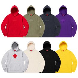 Diseñador de moda Hombres Sudadera con capucha Semana Cruz Logo Sudadera con capucha Mans Sudadera con capucha High Street Jumper de gran tamaño Otoño Invierno Streetwear Parejas Jersey Sweatr