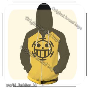 Ontwerper Hoodie Anime One Piece 3D Hoodie Sweatshirts Trafalgar Law Cosplay Pirates of Heart Dunne pullover Hoodies Tops Fashion Outerwear Coat Outfit 664