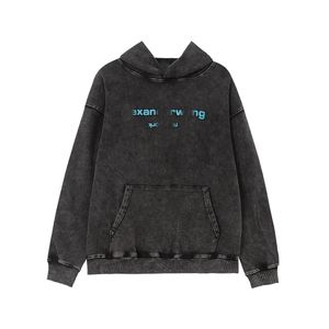 Sudadera con capucha de diseñador Avv, suéter con capucha con letras de espuma vintage, suéter de manga larga, sudadera holgada de moda para hombres y mujeres, la misma sudadera con bolsillo grande