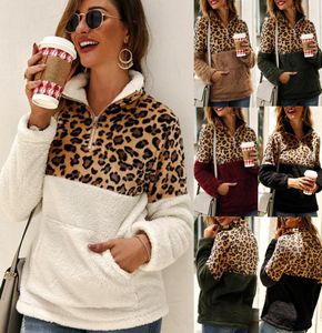 Diseñador con capucha ropa de piel Femme Invierno Grueso suéter de moda para mujer top Sudadera Cardigan Mantón chaqueta de abrigo cálido Leopardo ca9526411