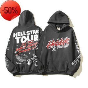 Designer Hoodie Hellstar Heren Pullover Spiderweb Star Flash Lange mouw Straat Hiphop Sweatshirts Blauw Rood Grijs Zwart Yoga Vintage HoodiosYCNA