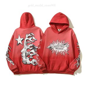 Designer hoodie Hellstar heren trui Spiderweb Star Flash lange mouw straat hiphop sweatshirts blauw rood 790