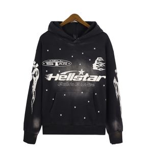 Diseñador Sudadera con capucha Hellstar Hombres Jersey Spiderweb Star Flash Manga larga Calle Hip-hop Sudaderas Gris Negro VIntage Hoodios Suelto Hip Hop Sudadera con capucha Tamaño de EE. UU.