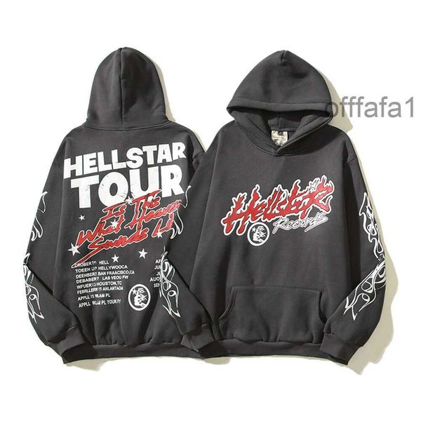 Diseñador con capucha Hellstar Hombres Jersey Spiderweb Star Flash Manga larga Calle Hip-hop Sudaderas Azul Rojo Gris Negro Blanco Yoga Vintage Hoodios JFY5