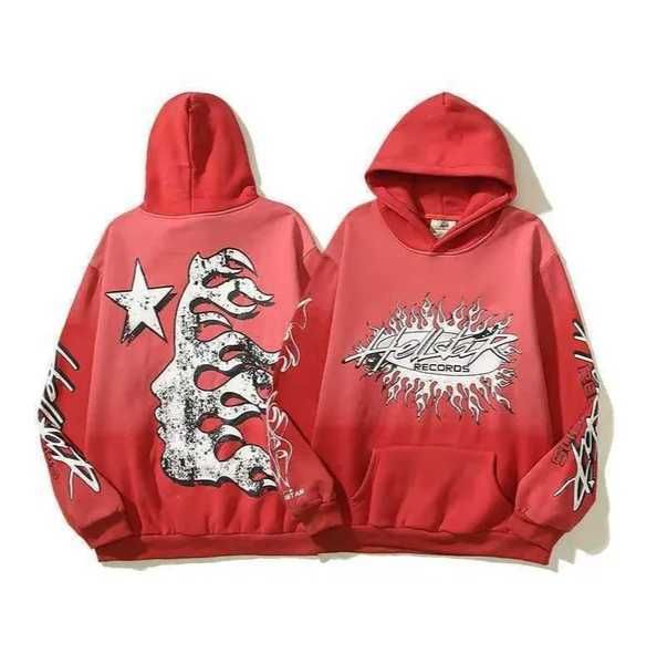 Designer Sweat à capuche Hellstar Hommes Pull Spiderweb Star Flash Manches longues Street Hip-Hop Sweatshirts Bleu Rouge Gris Noir Blanc Yoga VIntage Sweats à capuche jp