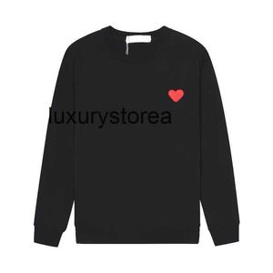 Ontwerper Hoodie Luxe spelen klassiek Little Red Heart Sweater Hooded Long Sleeve Terry Cotton Paar Loose Fashion Top Plush Comfy Top Level Versie Luxe tops