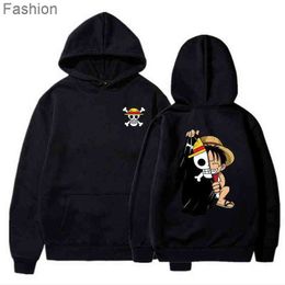 Designer Hoodie Man Anime One Piece Hoodies Men Femmes Fashion Fashion Luffy Surdimensionné Sweats Sweins Hop Coat Boys Mens Sudaderas W0oe