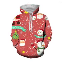 designer hoodie men Sweats à capuche pour hommes 2024 Noël Hommes Femmes 3D Bonhomme de neige Père Noël Dessin animé Animal Chien Cerf Impression Sweats à capuche Vêtements Pull