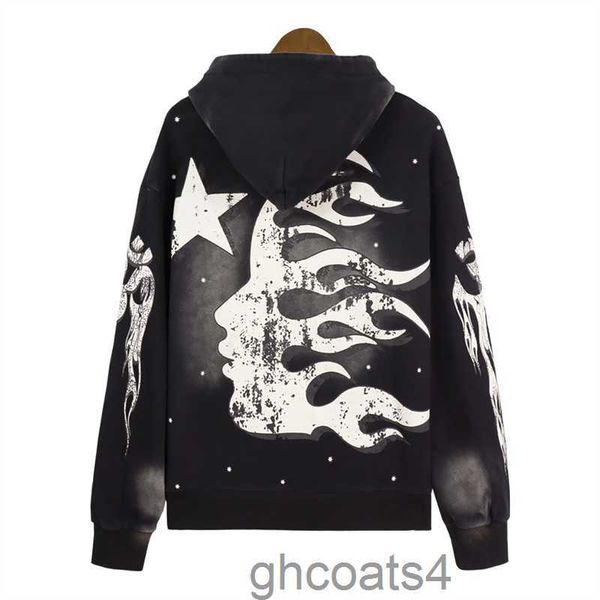 Diseñador Sudadera con capucha Hombres Jersey Spiderweb Star Flash Manga larga Calle Hip-hop Sudaderas Azul Rojo Gris Negro Yoga Vintage Hoodios G812