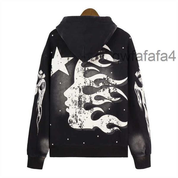 Diseñador Sudadera con capucha Hombres Jersey Spiderweb Star Flash Manga larga Calle Hip-hop Sudaderas Azul Rojo Gris Negro Blanco Yoga Vintage Hoodios 9ZFP